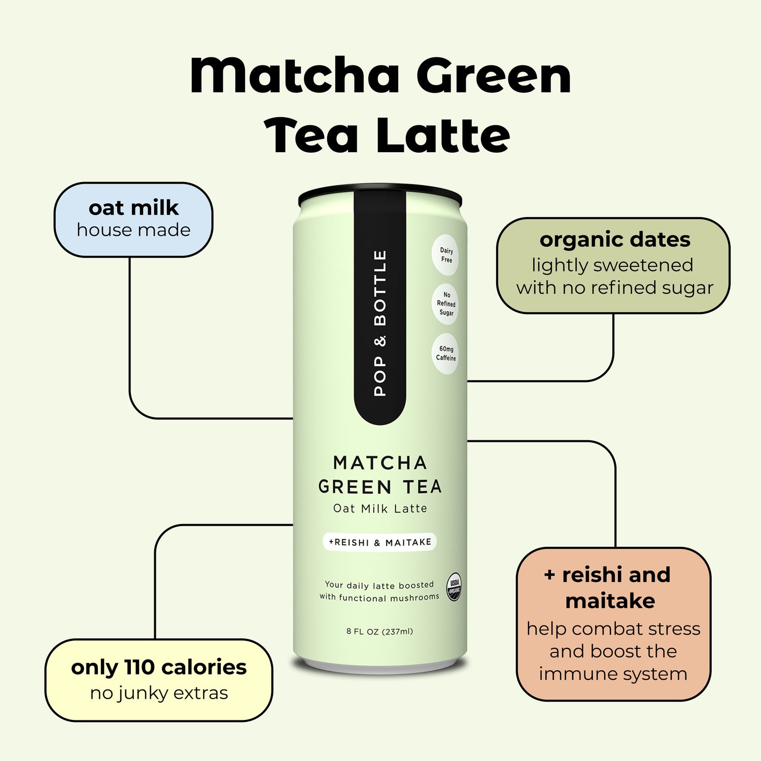 Matcha green tea | Oat Milk Latte – Pop & Bottle