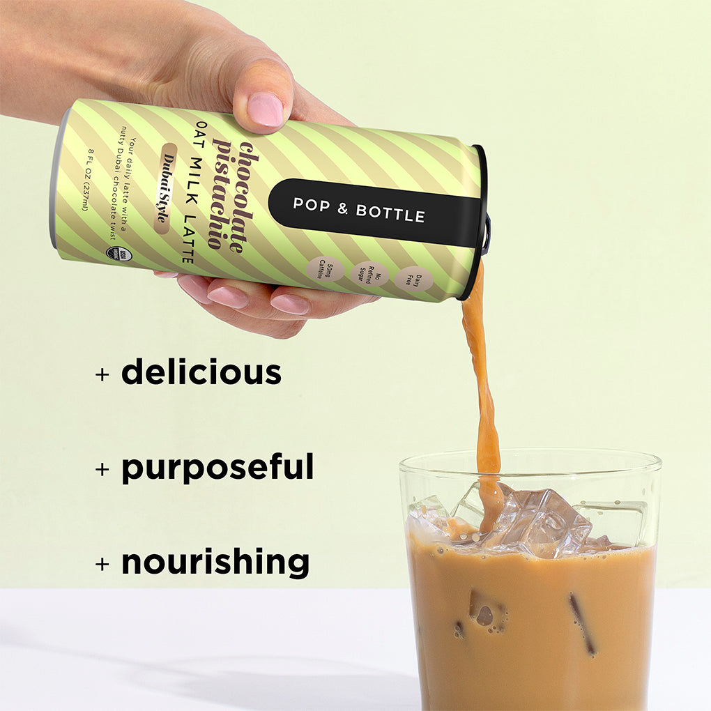 Dubai Style Chocolate Pistachio | Oat Milk Latte – Pop & Bottle