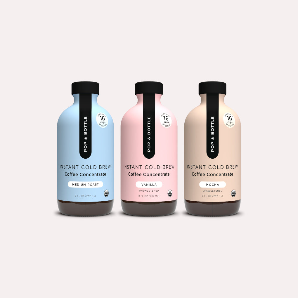 Pop & Bottle Instant Cold Brew Coffee Concentrate Sampler 3 pack