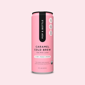 Pop & Bottle Caramel Cold Brew Oat Milk Latte + Lion's Mane and Reishi