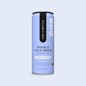 Pop & Bottle Double Cold Brew Oat Milk Latte - 120mg of Caffeine