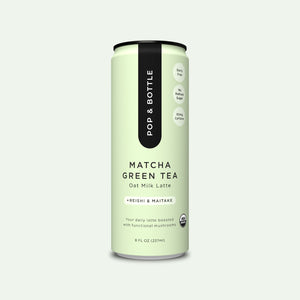 Pop & Bottle Matcha Green Tea Oat Milk Latte + Reishi & Maitake