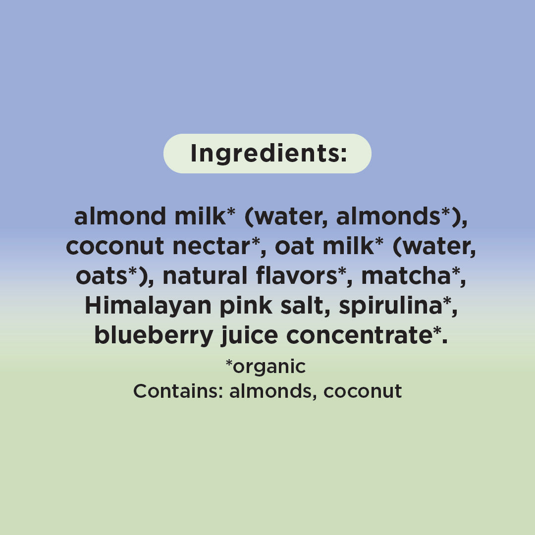 Blueberry Matcha Almond Milk Latte