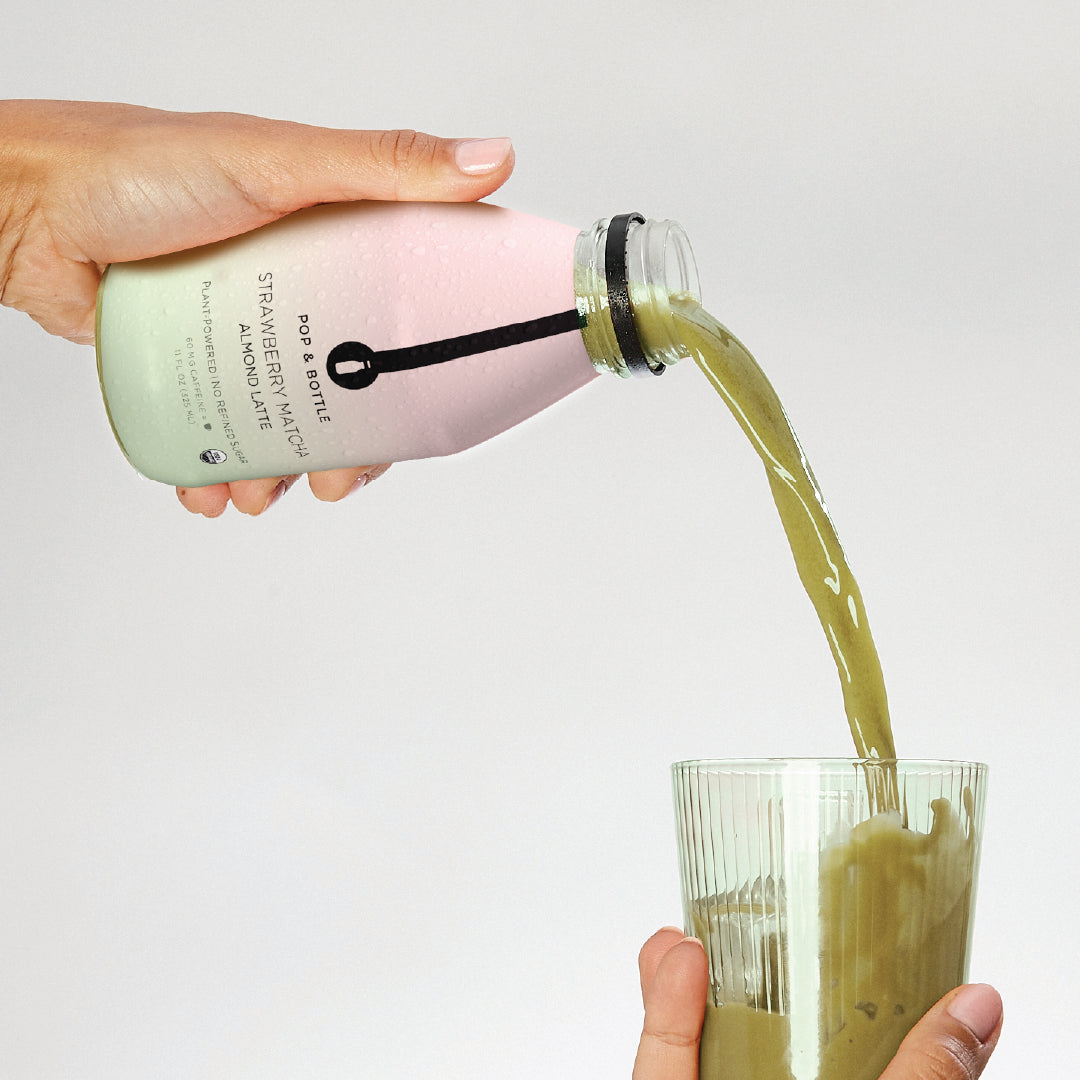 Strawberry Matcha Almond Milk Latte