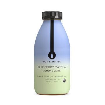 Blueberry Matcha Almond Milk Latte