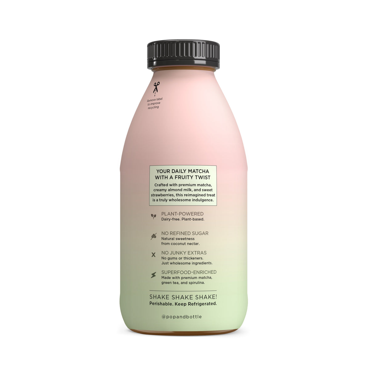 Strawberry Matcha Almond Milk Latte