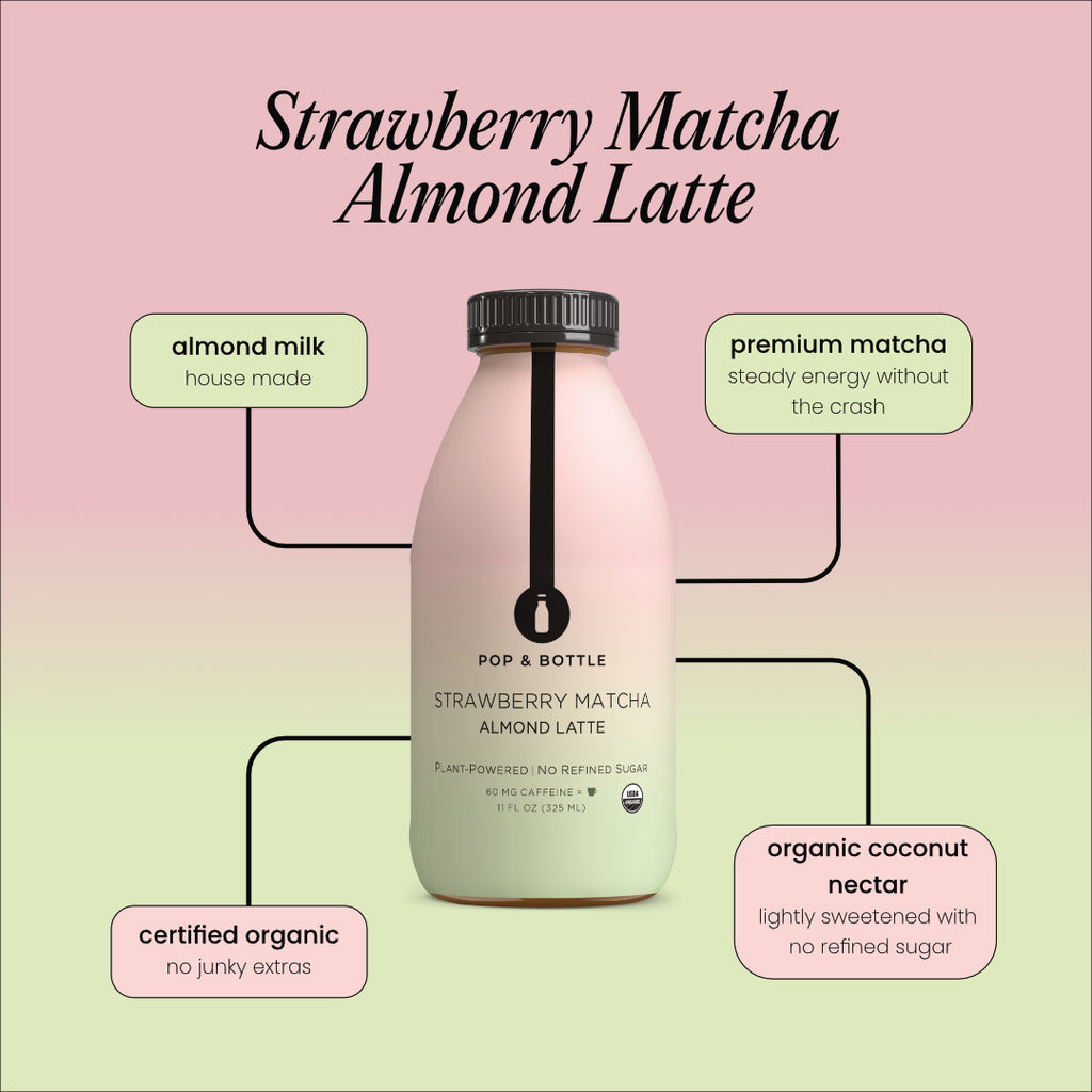 Strawberry Matcha | Almond Milk Latte