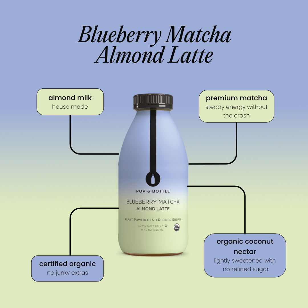 Blueberry Matcha | Almond Milk Latte