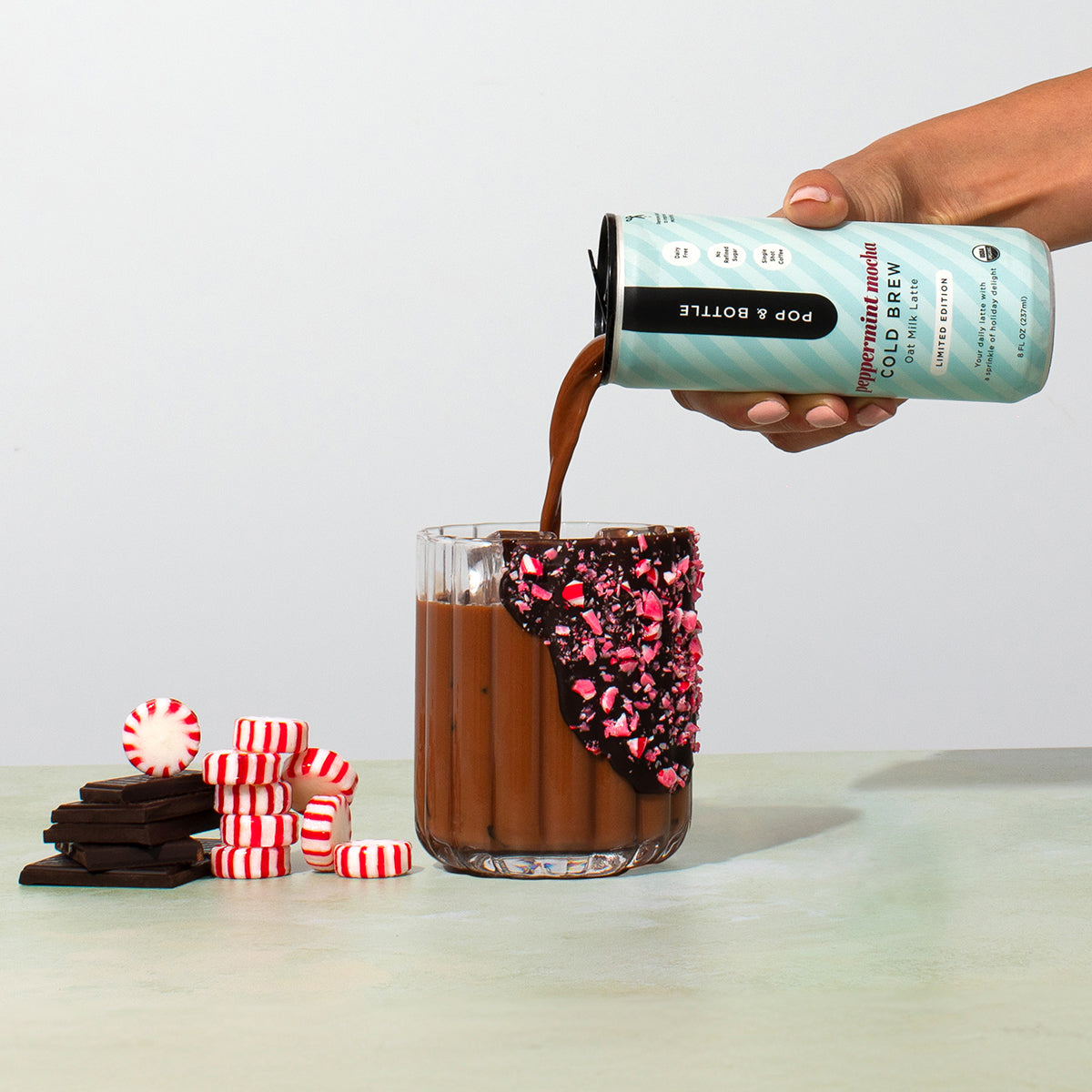 Peppermint Mocha Cold Brew | Oat Milk Latte