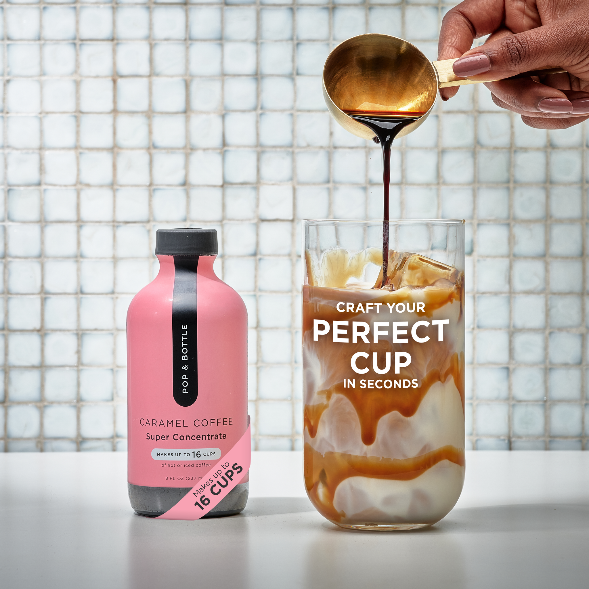 Pop & Bottle Super Concentrate Liquid- Cold Brew, Hot or Iced Coffee, No Refined Sugar, Dairy Free, Makes Up to 16 Cups, Great Versatility, USDA